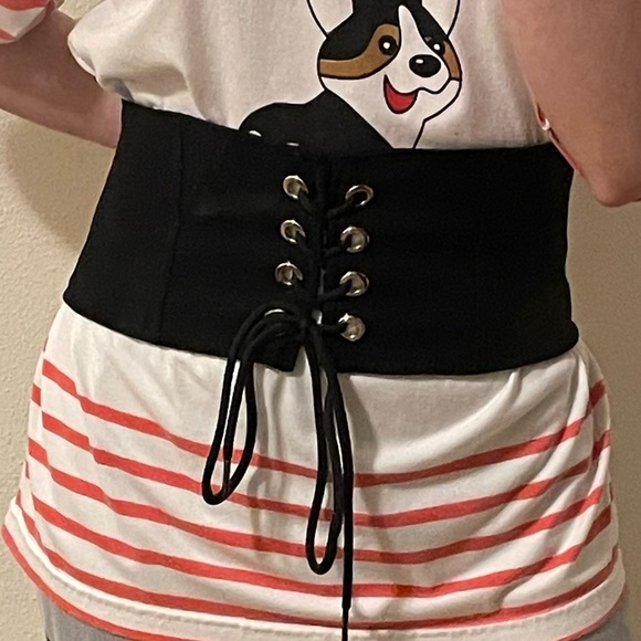 Vintage Y2K Corset Solid Black Belts - Picture 6 of 7